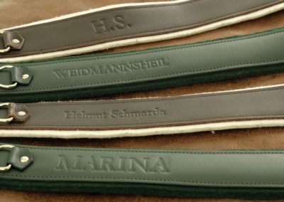 Rucksackriemen aus Leder mit PrÃ¤gung