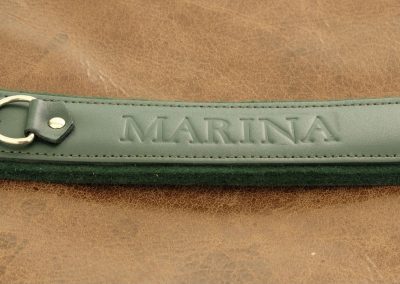 Rucksackriemen aus Leder mit PrÃ¤gung